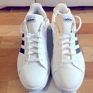 Adidas flat base white sneakers